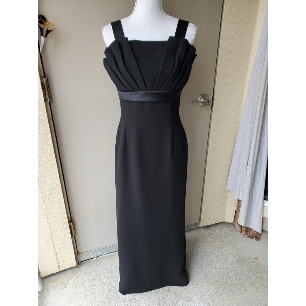 Shani Black Maxi Dress Fairy Goth Dark Romantic Wide Strap Formal Elegant Size 6